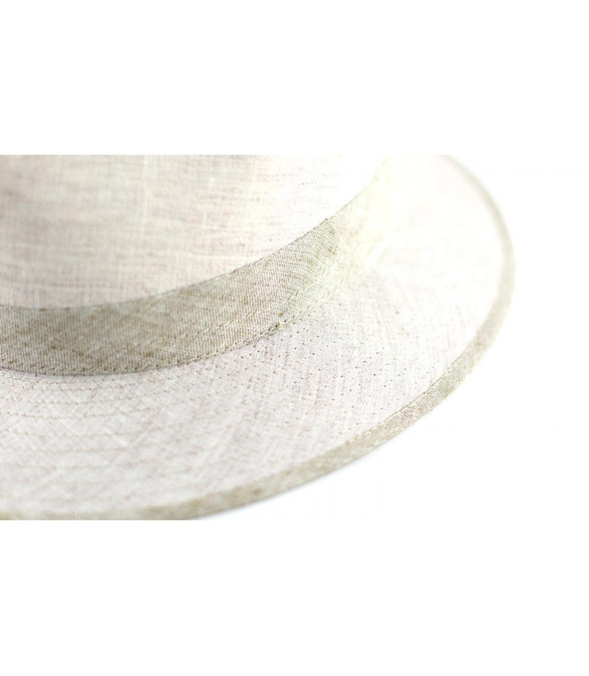 Stoffhut weiß Borte beige Stoffhut weiß Borte beige
